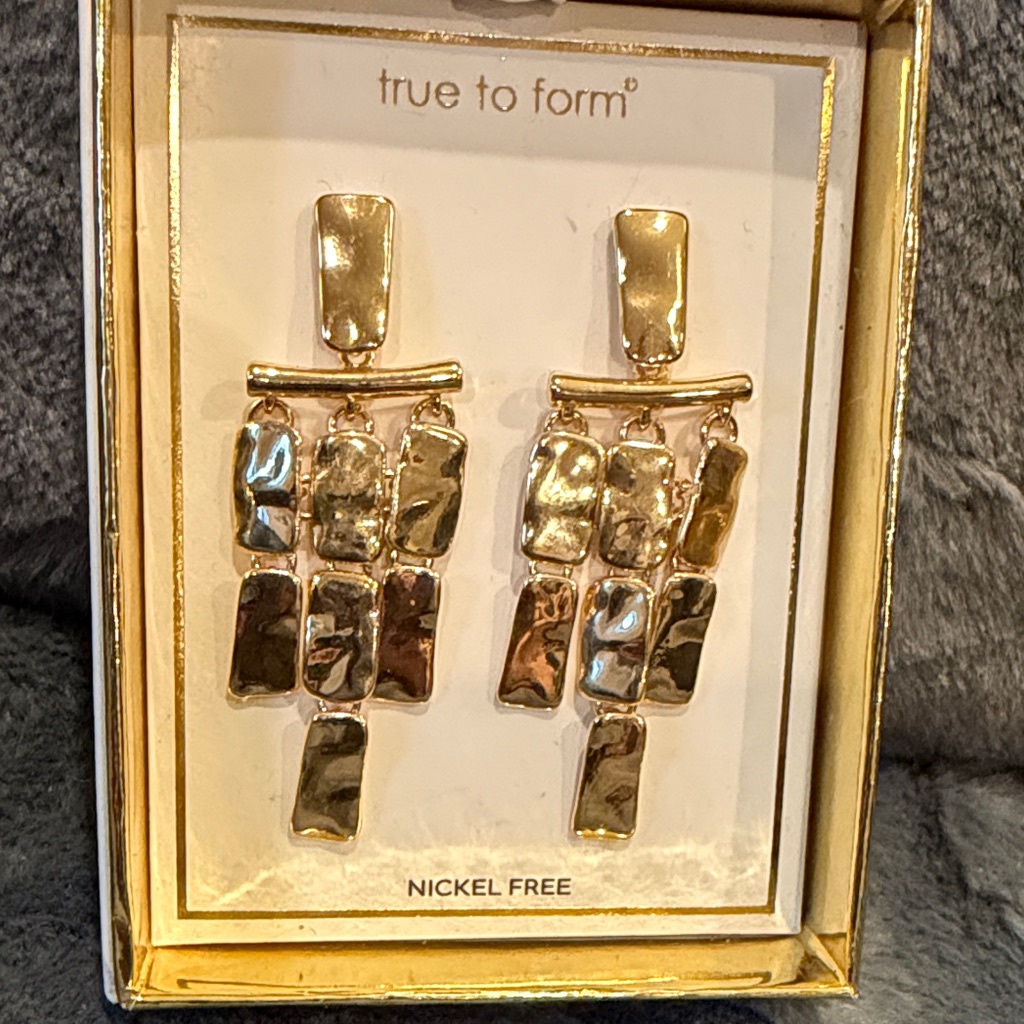 True To Form Gold Dangle Earrings 35$